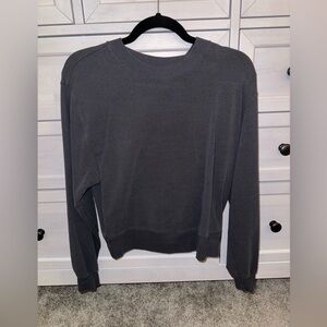 dark grey sweatshirt